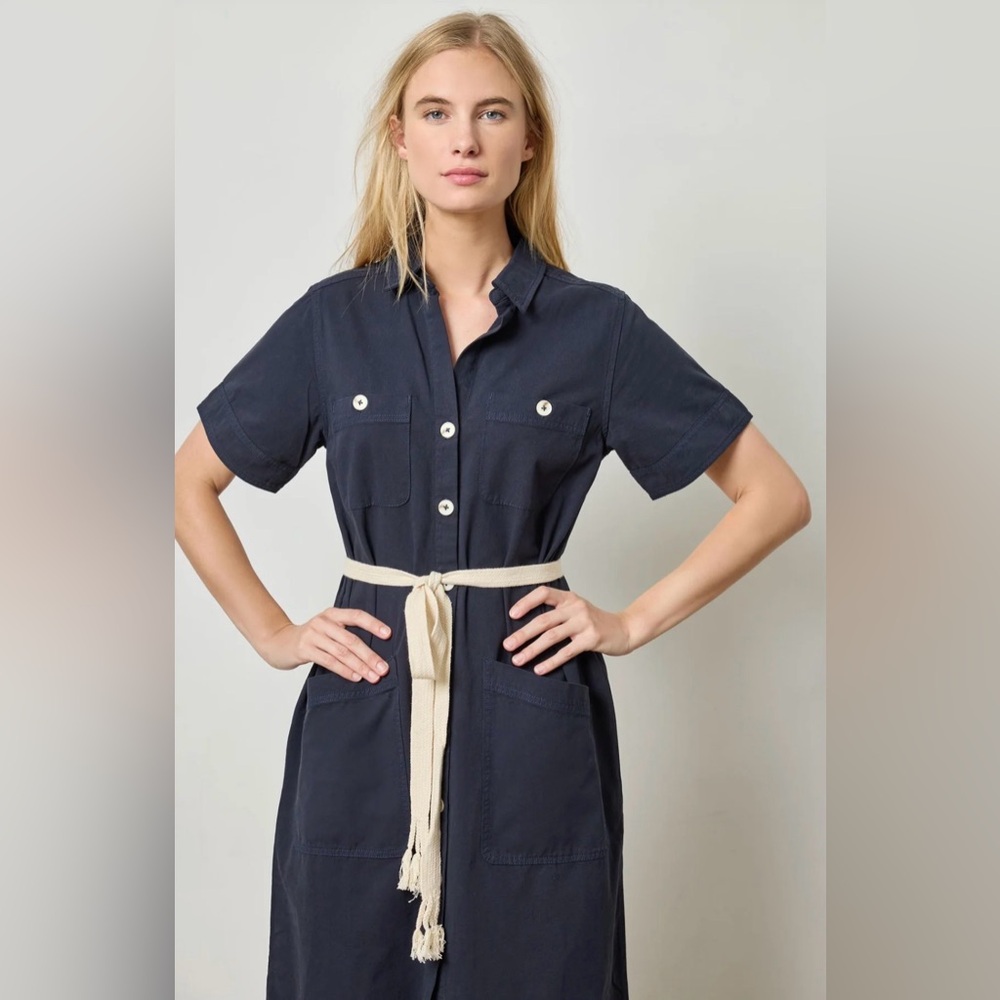 Lilla P ๐ท- Dark Blue Belted Shirt Dress